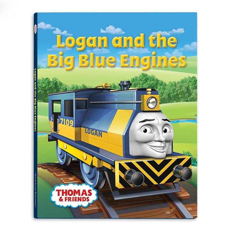 Fisher Thomas Friends Wooden Railway Logan and The Big Blue Engines Set