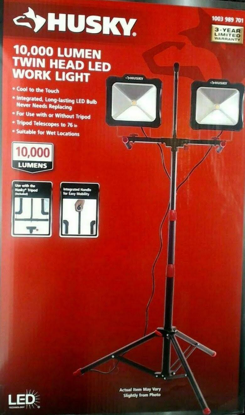 Husky K40189 10,000-Lumen Twin-Head LED Work Light
