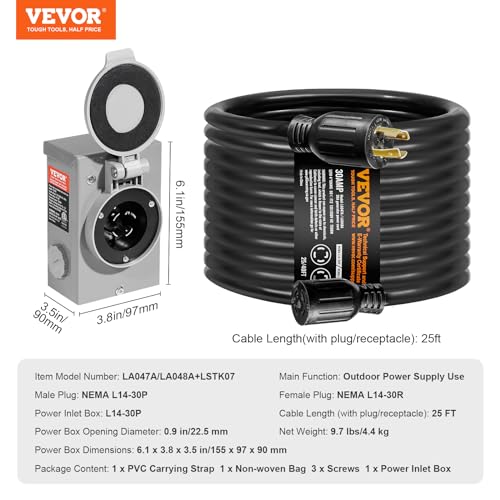 VEVOR 200A Generator Transfer Switch, 48000W Manual Transfer Switch, Heavy Duty Double-Throw Power 120/240V, Meeting NEMA 3R Standards, for Outdoor, Indoor, and Portable Generator ETL Certification