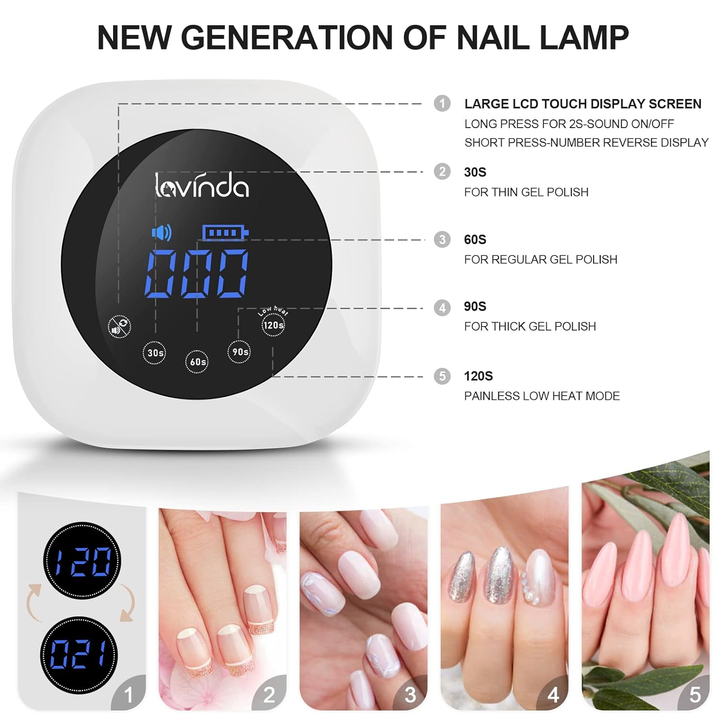 Professional Rechargeable Nail Drill Machine, Lavinda Diamond 35000RPM Electric Nail File, UV LED Nail Lamp, Lavinda Cordless Gel Nail Lamp 48W Rechargeable Nail Dryer