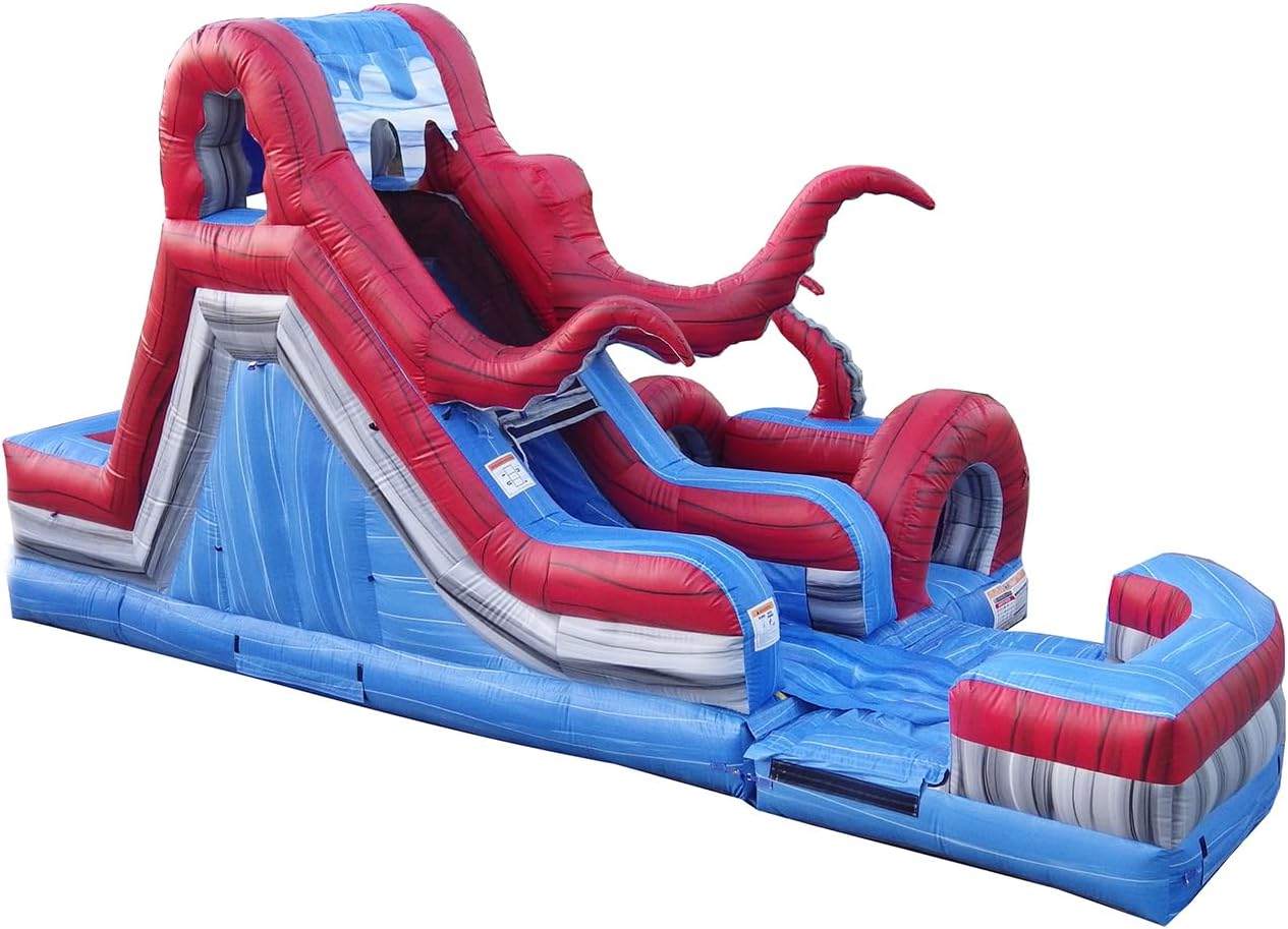 JumpOrange Ocean Battle Commercial Grade Water Slide and Obstacle Course with Pool and Blower, for Kids and Adults, Pop Ups, Summer Fun, Wet Dry Combo, Rental Quality, Outdoors (Right Piece)