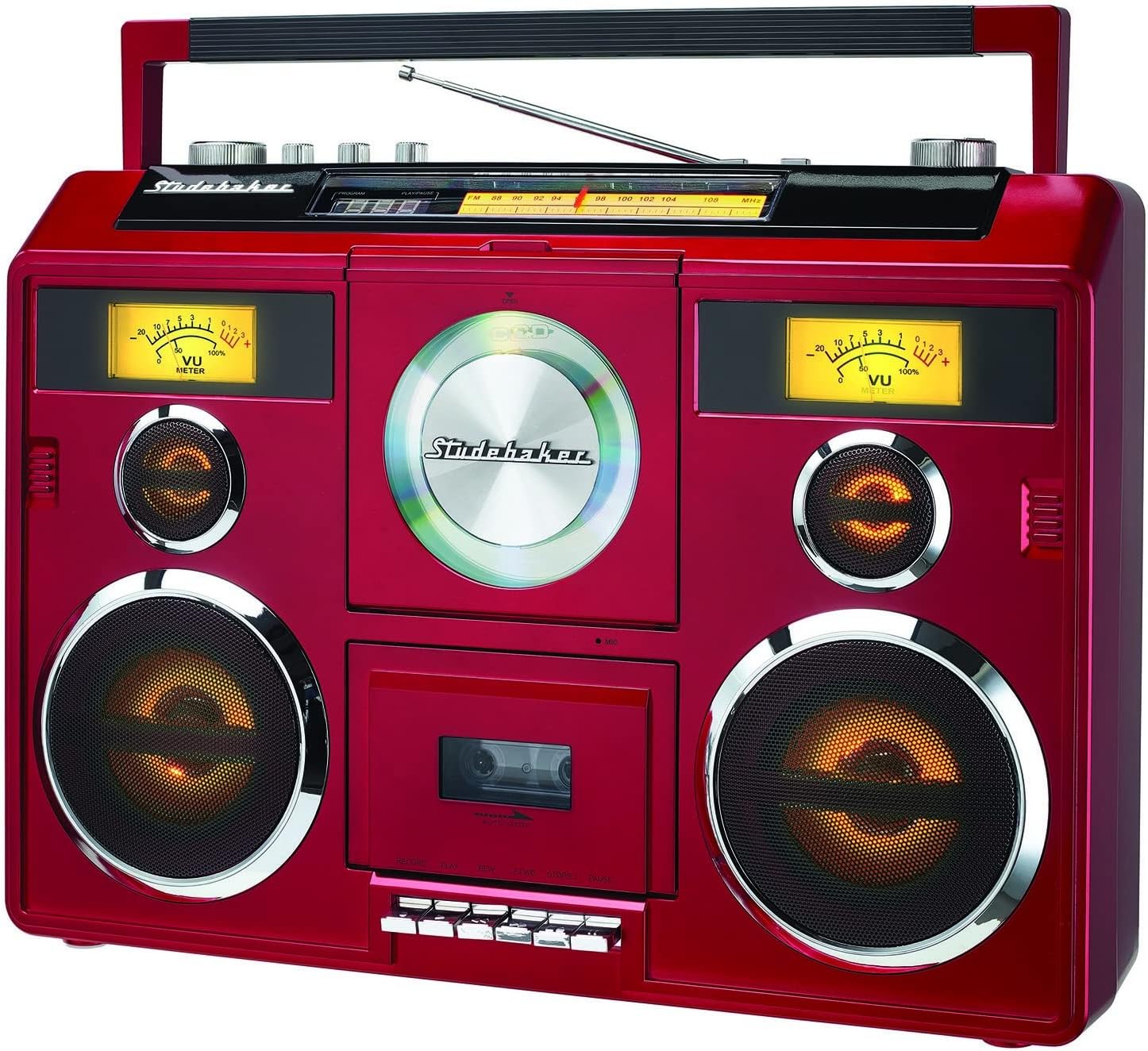 Sound Station Portable Stereo Boombox with Bluetooth/CD/AM-FM Radio/Cassette Recorder (Black)