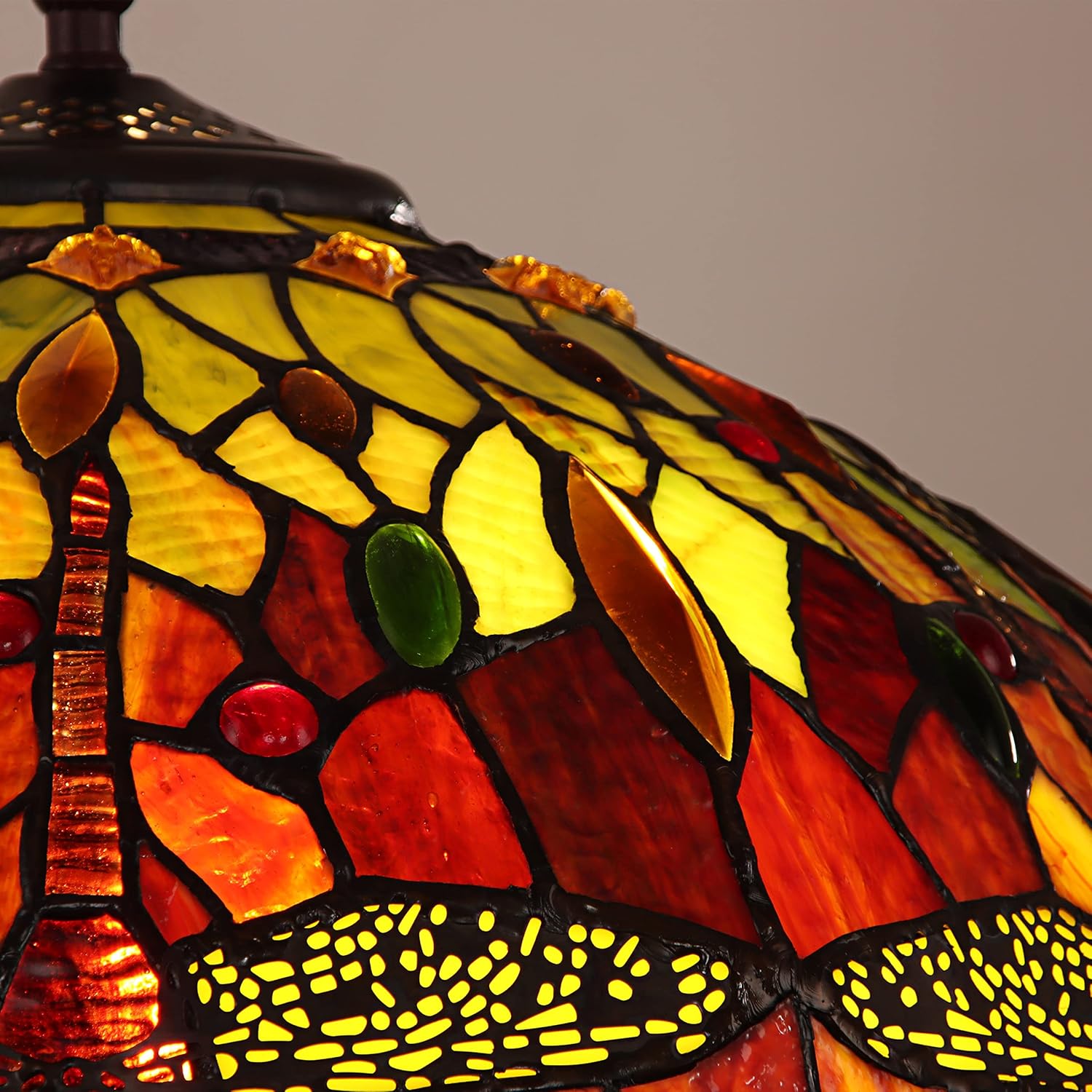 Radiance Goods Tiffany-Style 2 Light Dragonfly Table Lamp 16" Shade