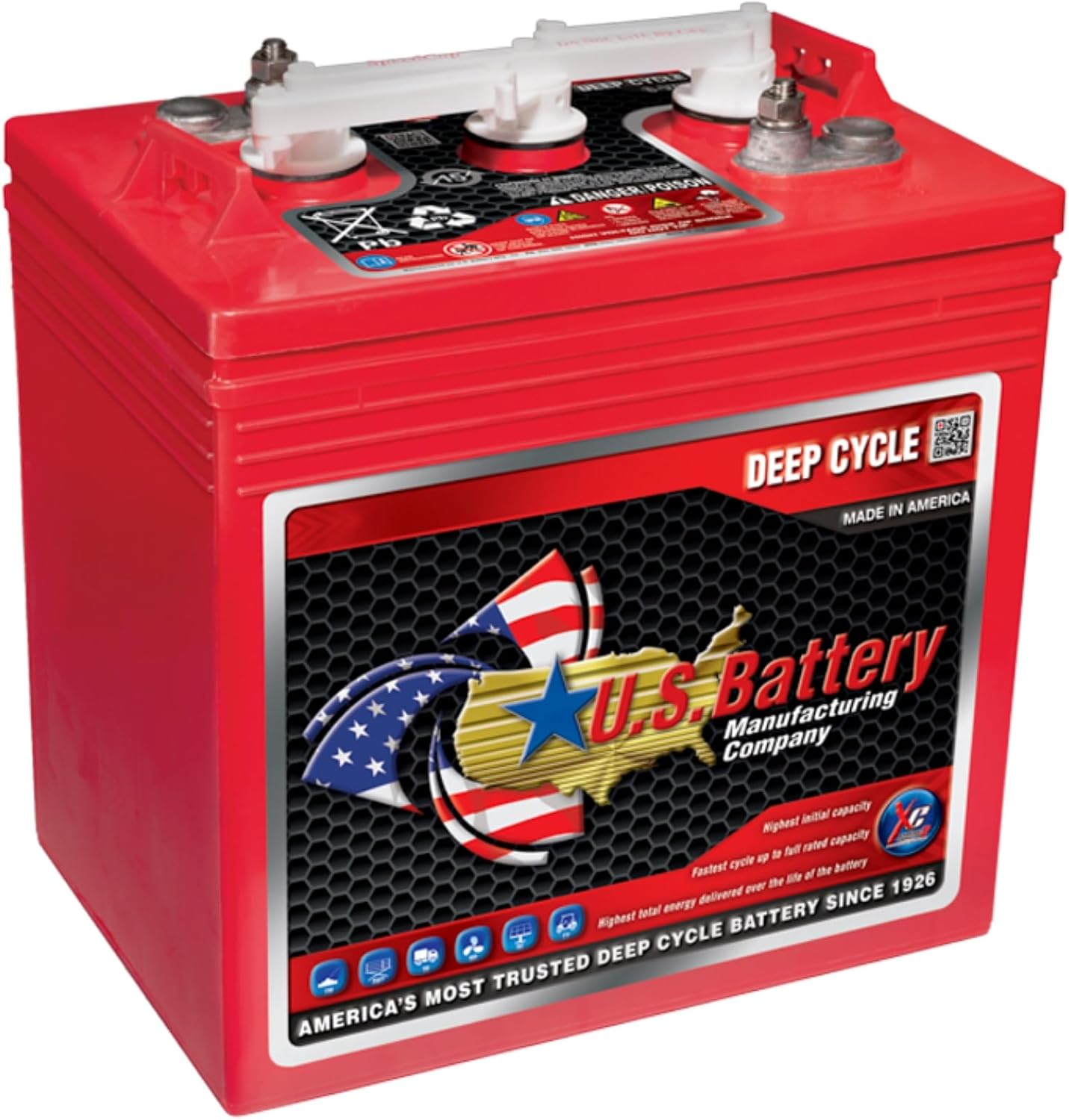 US Battery US125CS T-125 6V 240Ah Flooded Lead Acid GC2 Deep Cycle Battery x 4