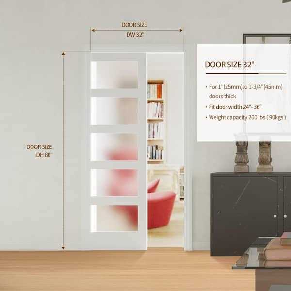 TENONER 80 in. Panel Glass Sliding Door - Shop Hardware Tools Online Store
