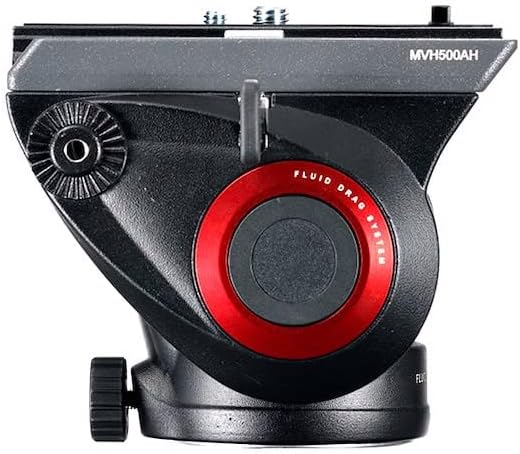 Manfrotto MVH500AH, Lightweight Fluid Video Head with Flat Base, Sliding Plate for Rapid Camera Connection, Supports Multiple Tripods