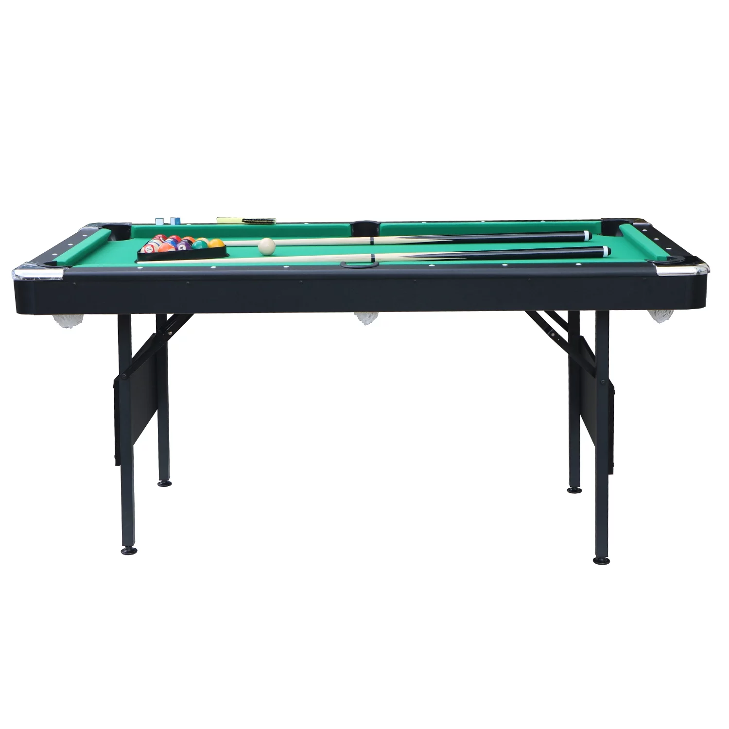 SEGMART Billiards Table - Portable Pool Table - Includes Full Set of Balls, 2 Cue Sticks, Chalk, and Felt Brush， Green - Curated Treasures Market