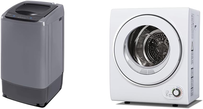 Comfee Portable Washing Machine, 0.9 cu.ft Compact Washer With LED Display & Euhomy 110V Portable Clothes Dryer 850W Compact Laundry Dryers 1.5 cu.ft Front Load