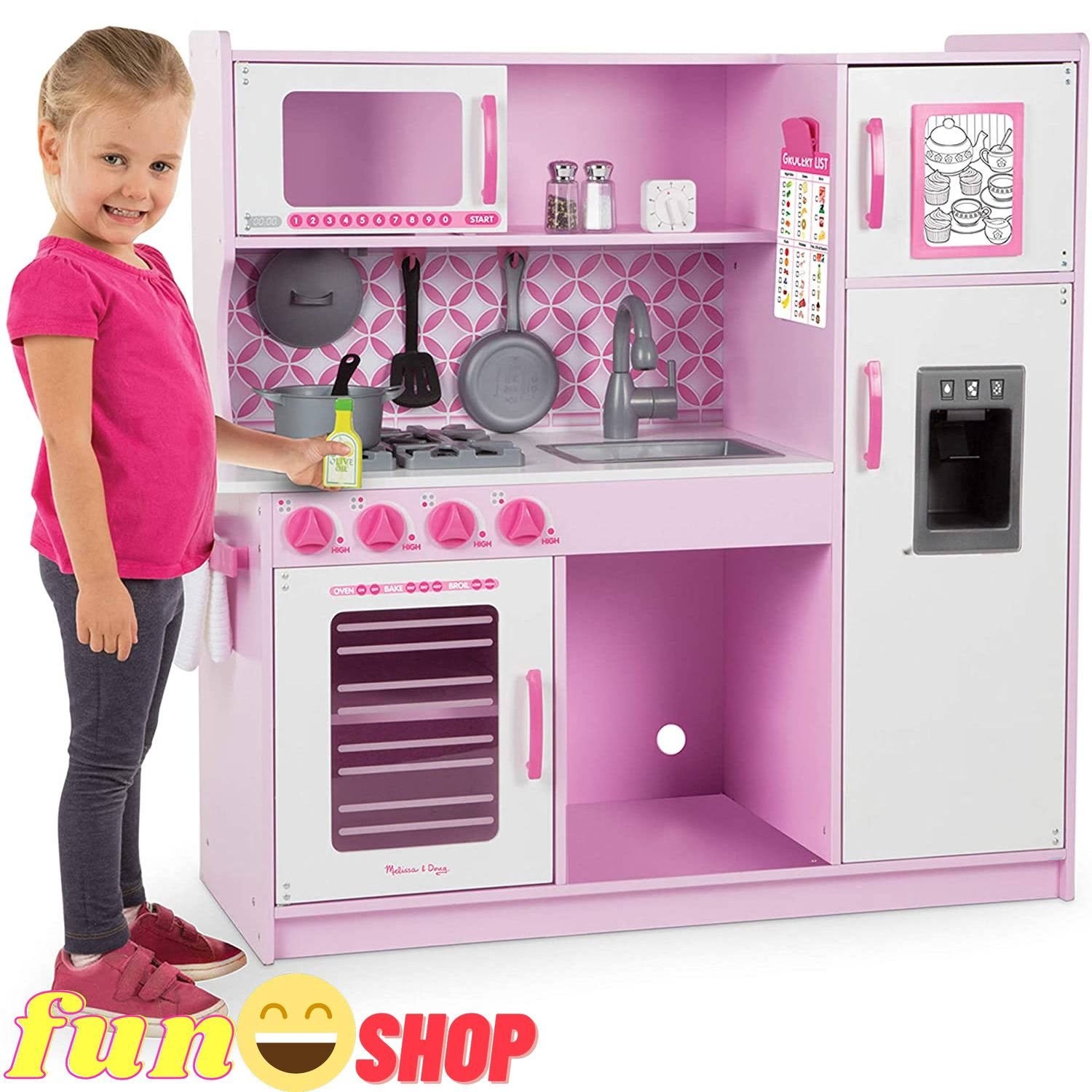 Melissa u0026 Doug Chef&s Kitchen Pretend Play Set - Cupcake Pink/White