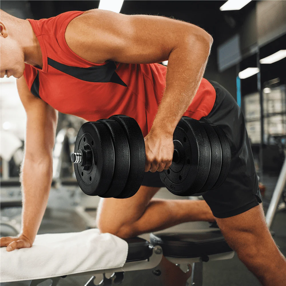 Yaheetech 66LB Adjustable Dumbbell Weight Set Home Training Dumbbell Pair Lifting Black