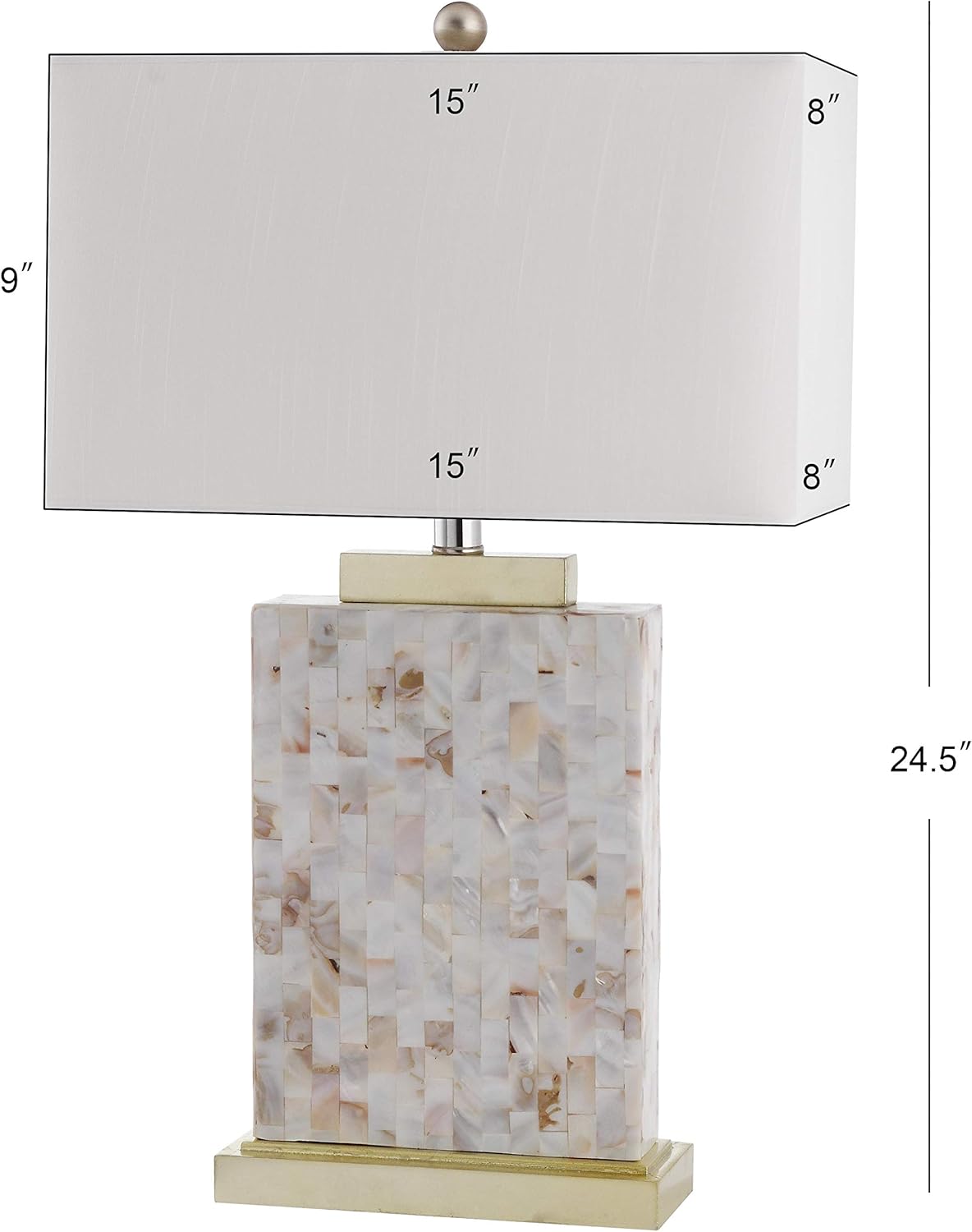 Safavieh Lighting Collection Tory Nautical Ivory Shell 25-inch Bedroom Living Room Home Office Desk Nightstand Table Lamp (Set of 2) - LED Bulbs Included