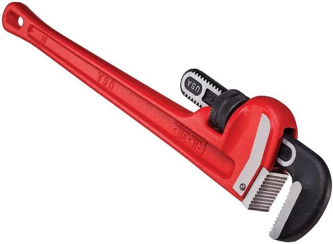 RIDGID 31030 Model 24 Heavy-Duty Straight Pipe Wrench, 24-inch Plumbing Wrench,Red,Small Pack of 2