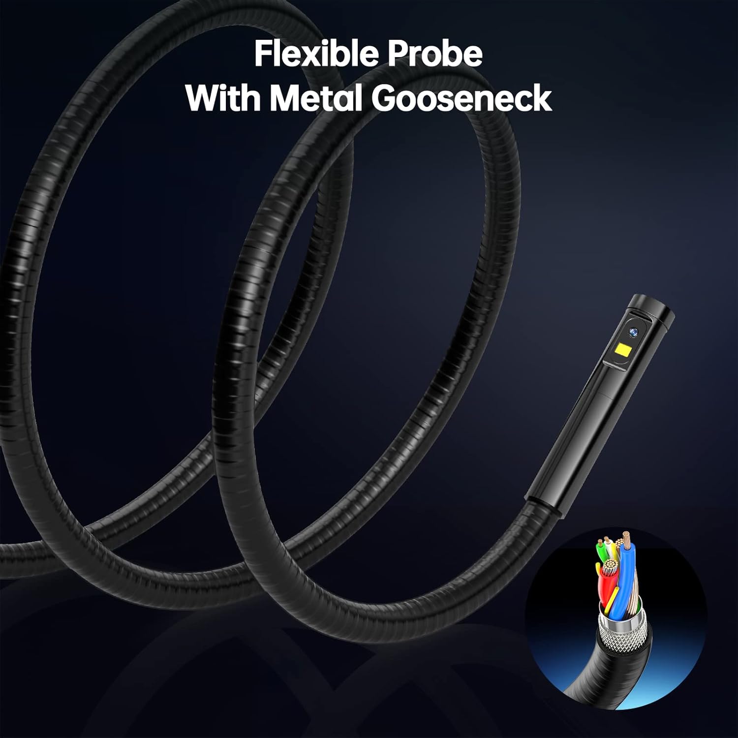 Teslong Industrial Endoscope with Screen, 0.21inch Handheld Borescope Inspection Camera with Waterproof Gooseneck Probe, 4.5inch IPS Display for Auto Sewer Drain Pipe HVAC Spark Plumbing (1m/3.2ft)