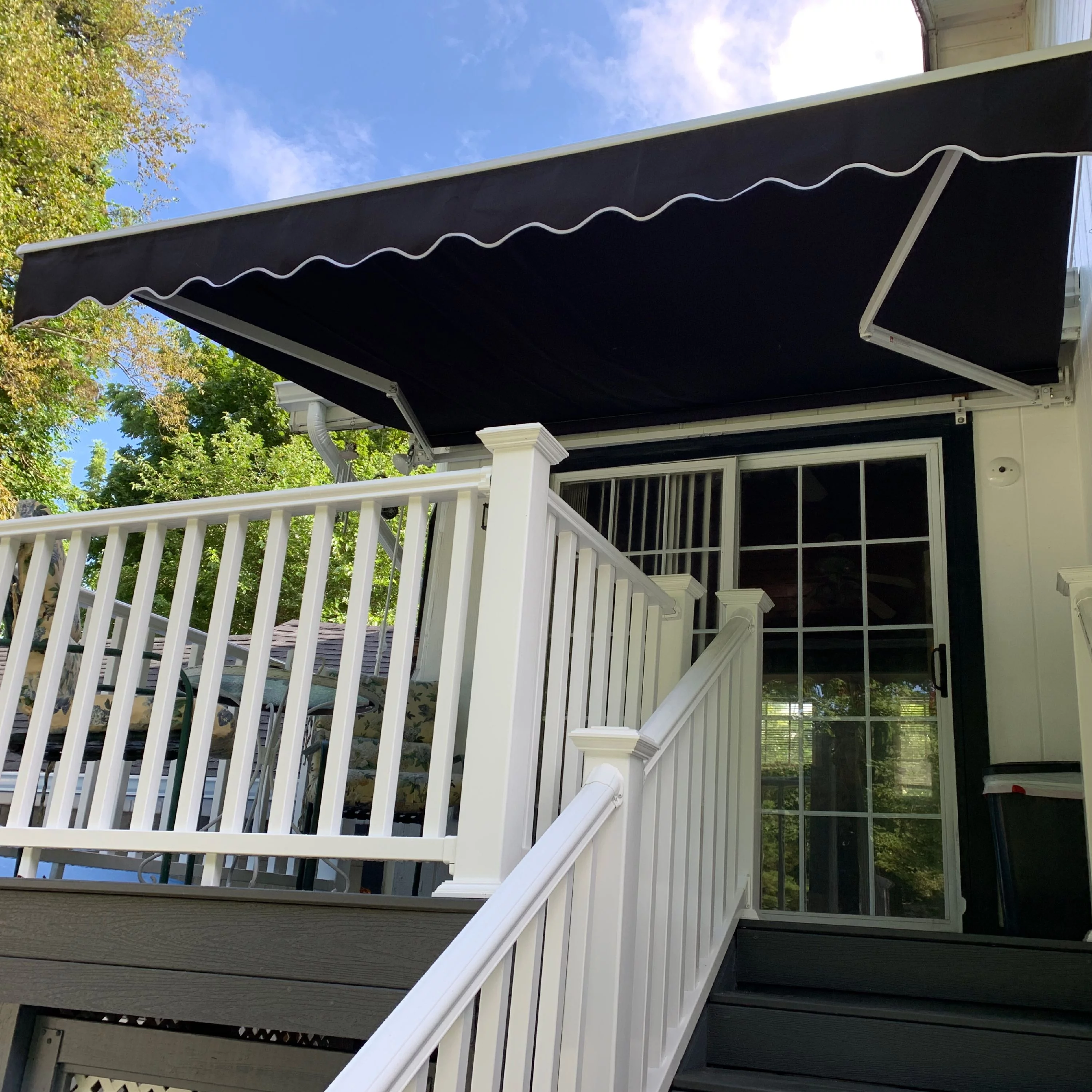 ALEKO 16' x 10' Motorized Retractable Patio Awning, Black Color