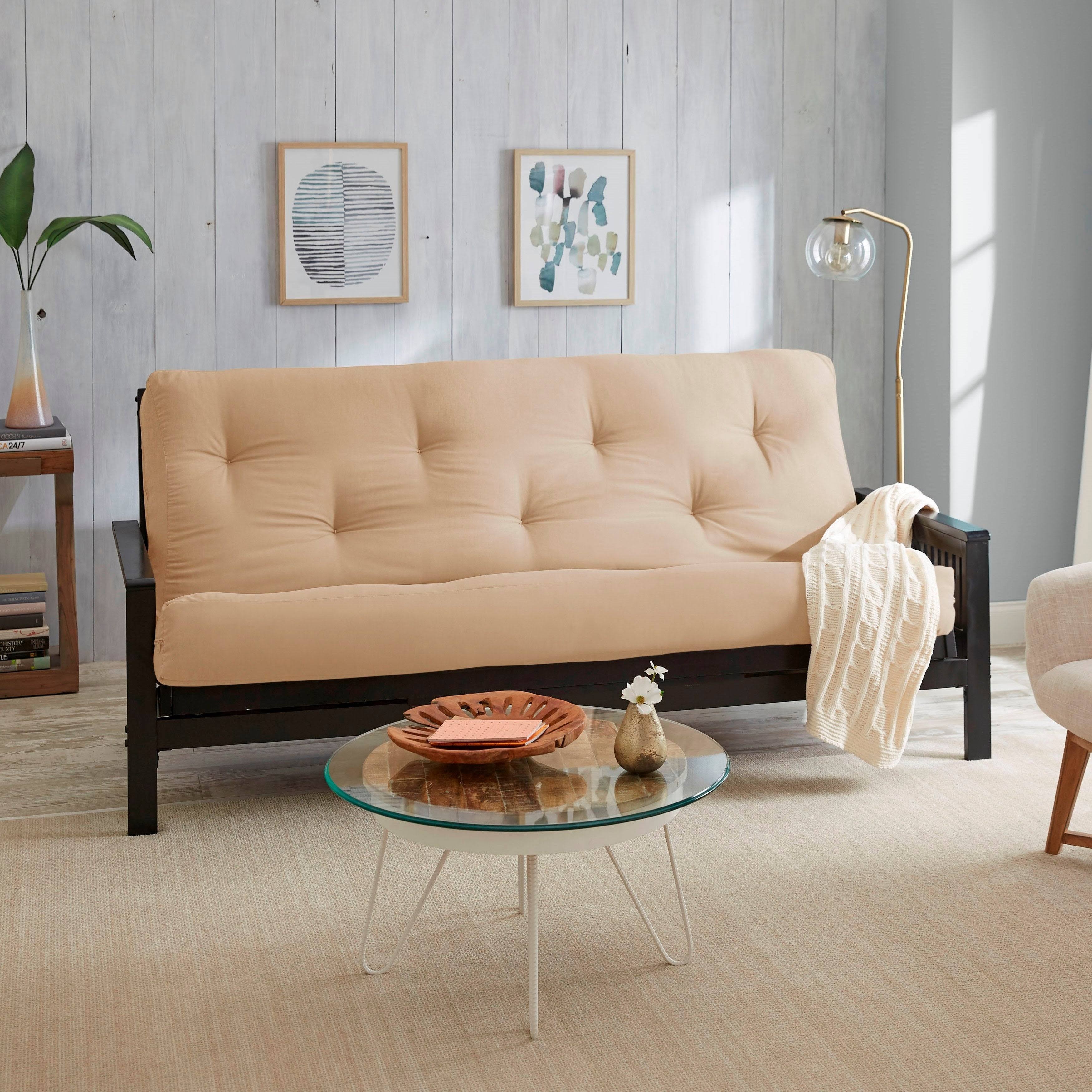 Porch u0026 den Hansen 8-Inch Full-Size Gel Memory Foam Futon Mattress - Khaki