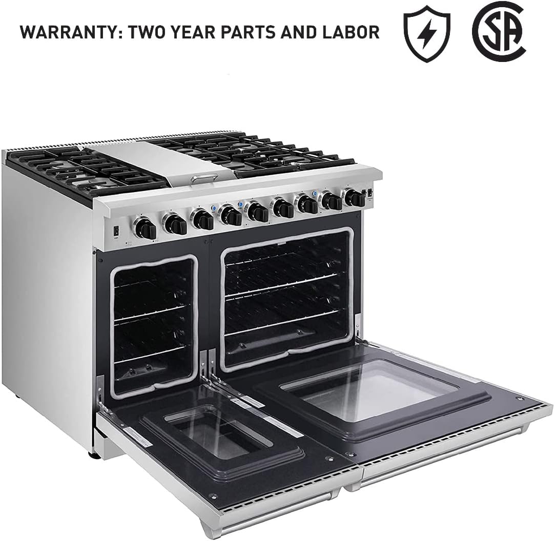 Thor Kitchen 30 in. 4.55 Cu. Ft. Freestanding Gas Range with 5 Burners, Continuous Cast Iron Grates, in Stainless Steel, LRG3001U