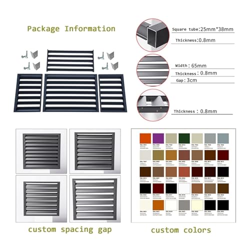 ZQKJLH Heavy Duty Air Conditioner Cover Outdoor Privacy Fence Screen Trash Can Enclosure Aluminum Window Protective AC Heat Pumps Rack Dustproof Condensing Unit Flower Stand Garden Fence