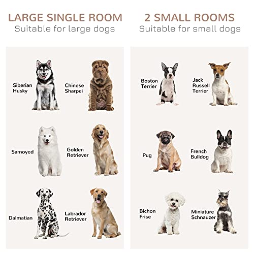 PawHut Dog Crate Furniture for Large Dogs or Double Dog Kennel for Small Dogs with Shelves, Sliding Doors, 47" x 23.5" x 35", White