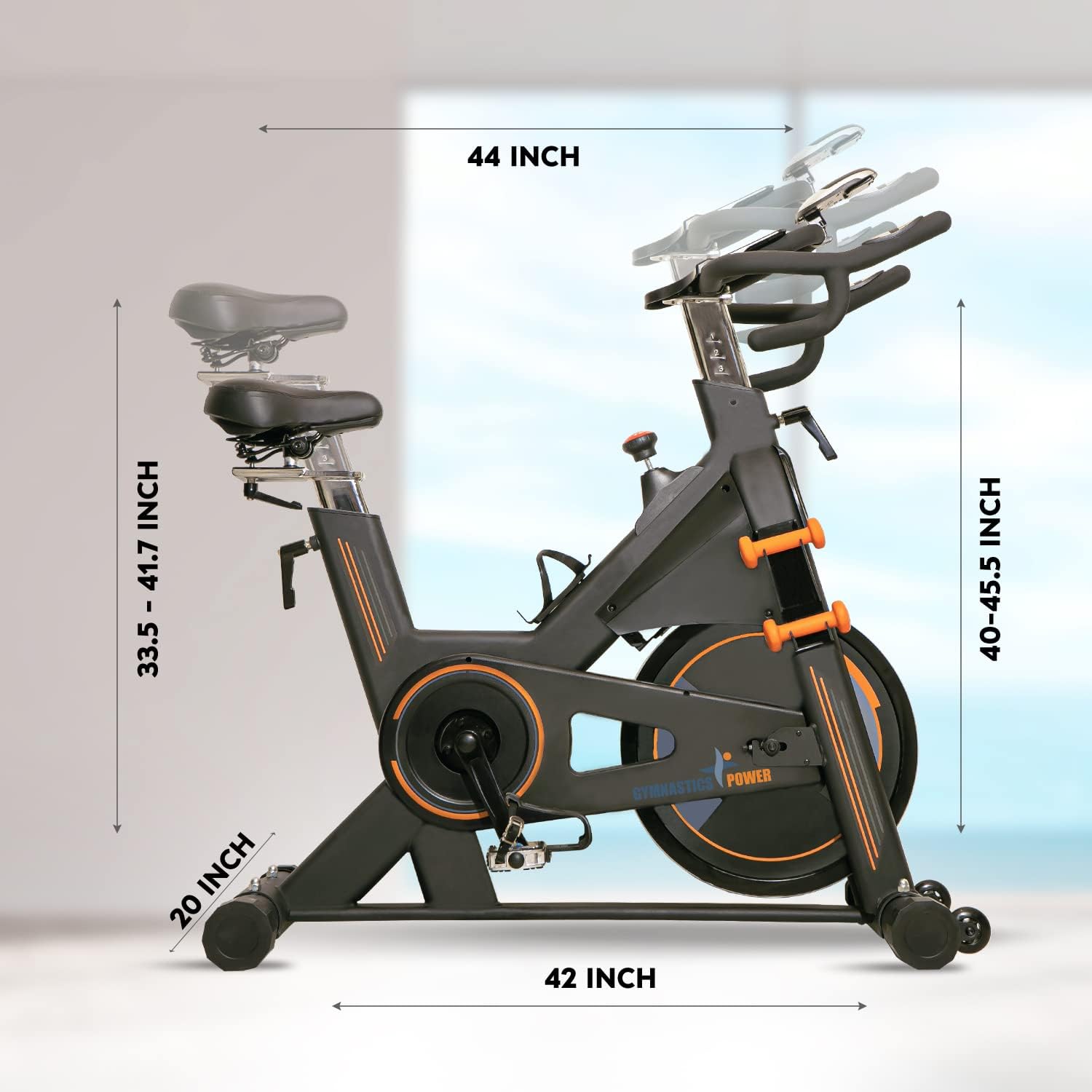 Indoor Exercise Bike Heavy-Duty 115 LB Magnetic Resistance, Includes 2X1 lb Dumbbells, Stationary Cycling Bikes for Home Exercise