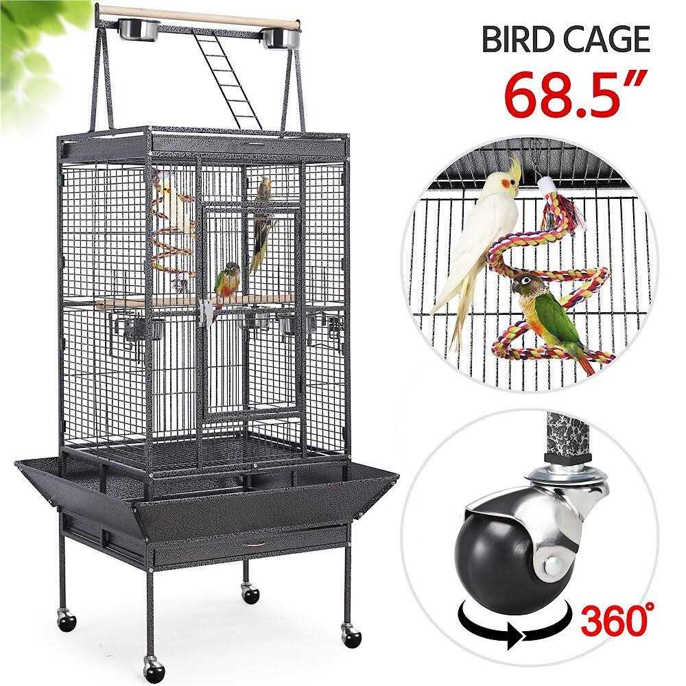 Yaheetech 68.5-in Rolling Bird Cage & Playtop