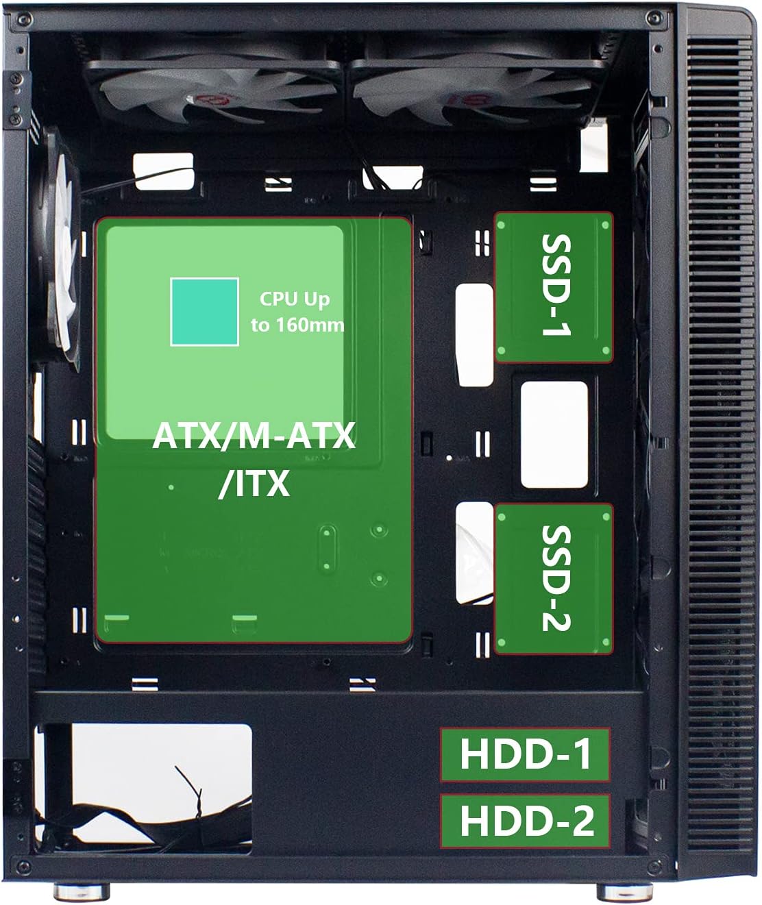 ATX Mid-Tower PC Gaming Case with Magnetic Design Dust Filter Pre-Installed 6 x 140mm Fans Glass Side Panel Cable Management System Airflow Computer Chassis