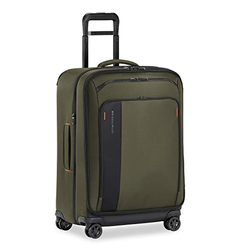 Briggs & Riley Domestic 22" Carry On Expandable Spinner - Luggage for Travel, Suitcases with Wheels, Softside Rolling Bag for Men & Women, Self-Repairing Zipper - ZDX Collection, Hunter