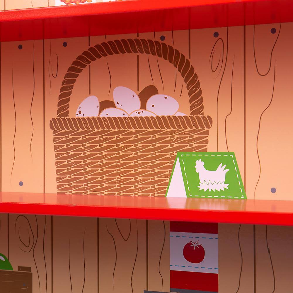 Bigjigs Toys Wooden Village Shop - Pretend Play and Role Play Toys