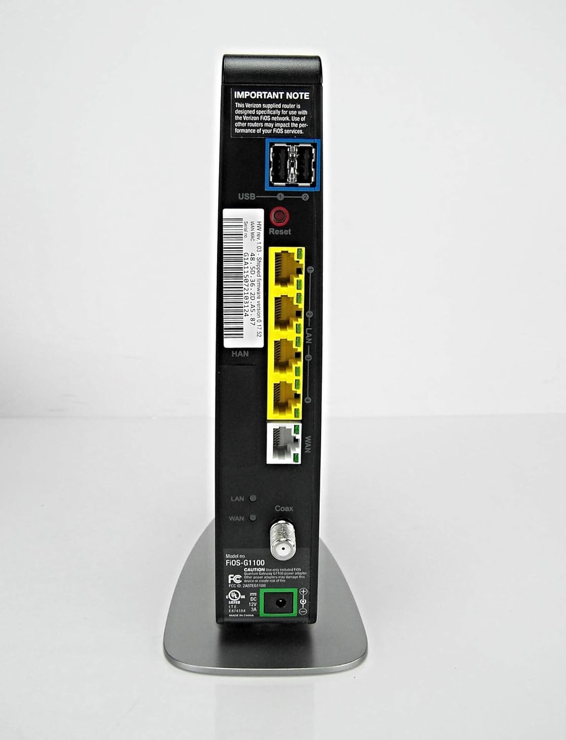 Verizon FiOS Router Updated 2019 - Fios Quantum Gateway G1100 AC1750 Wi-Fi Dual Band Wireless Routers for Internet Long Range + 1 Year Warranty
