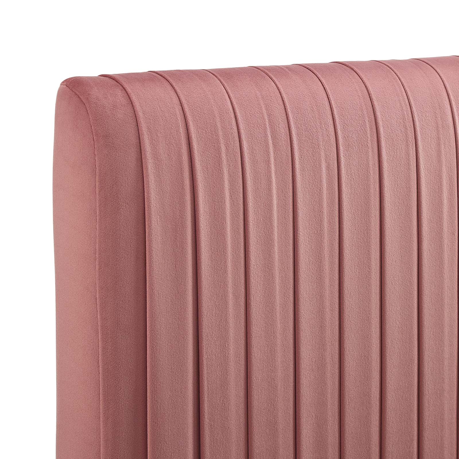 Modway Eloise Channel Tufted Performance Velvet Full/Queen Headboard in Dusty Rose
