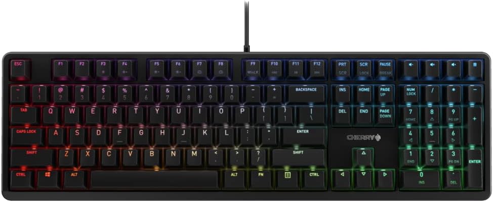 CHERRY MX RGB Mechanical Keyboard with MX Red Silent Gold-Crosspoint Key switches for typists, Programmers, Creator, Coder, Work in The Office or at Home G80-3000N RGB (TenKeyLess (TKL)