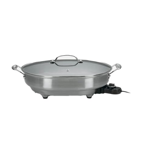 Cuisinart CSK-150 1500-Watt Nonstick Oval Electric Skillet,Brushed Stainless