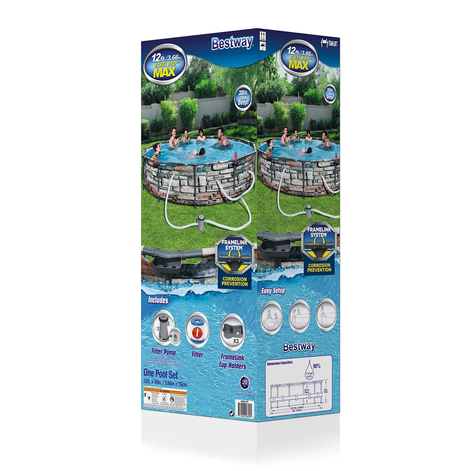 Bestway 56817E 12' x 30" Steel Pro Max Round Above Ground Pool w/ Pump