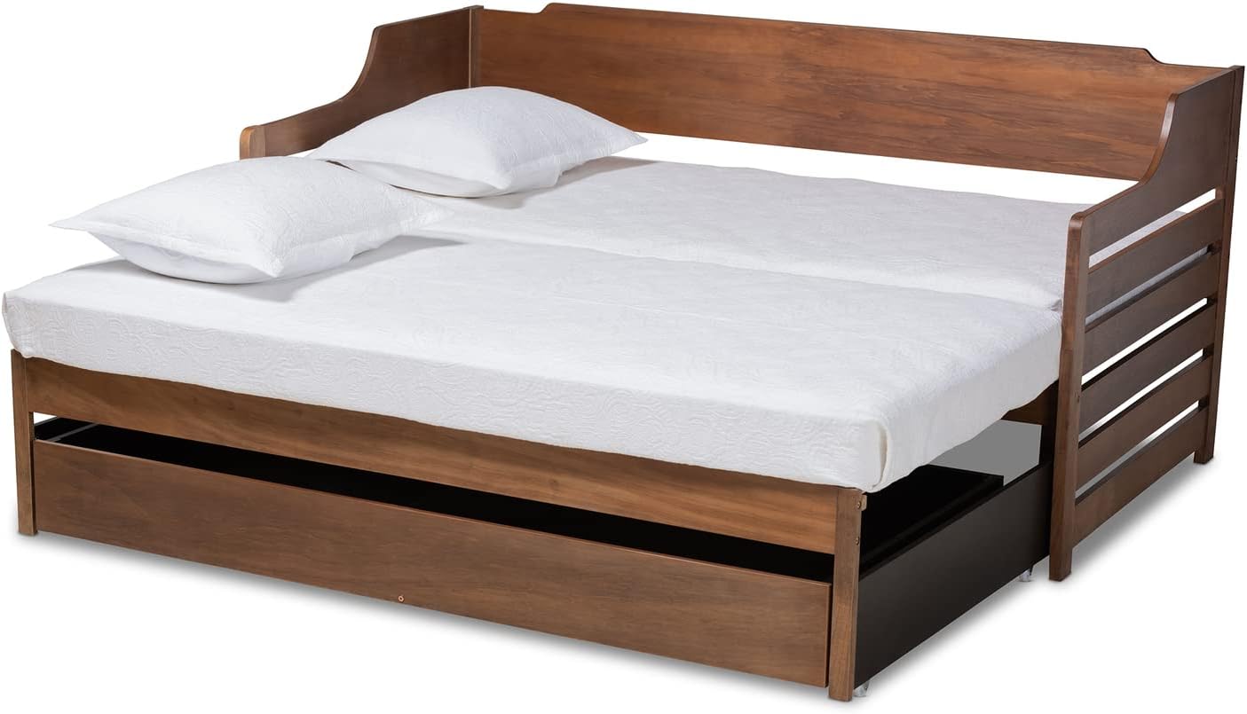 Baxton Studio Jameson Walnut Expandable Twin Size to King Size Daybed