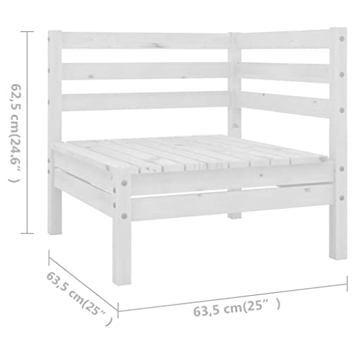 7 Piece Patio Lounge Set,Outdoor Patio Furniture Set All Weather Outdoor Sectional Sofas Wooden Conversation Set for Balcony Solid Pinewood Gray