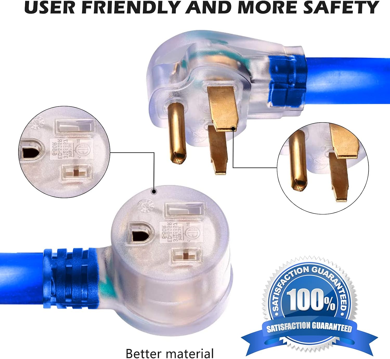 HZXVOGEN Power Extension Cord Welder Extension Adapter 50A 25FT 6-50R Female 6-50P Male Prong Heavy Duty Electric Extension Wire Generator Arc Stick MMA MIG TIG Welding Machine Cable-25FT