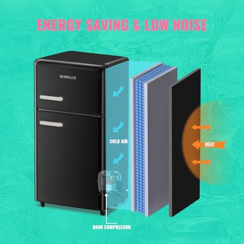 DEMULLER Fridge with 2 Door Refrigerator with Freezer
