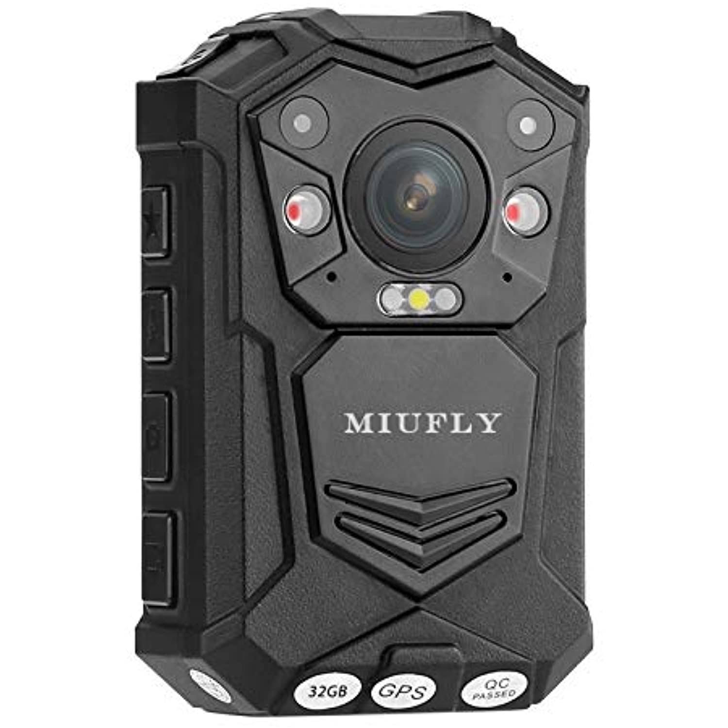 MIUFLY 1296P HD Waterproof Police Body Camera with 2 inch Display , Night Vision , Built in 32G Memory and GPS