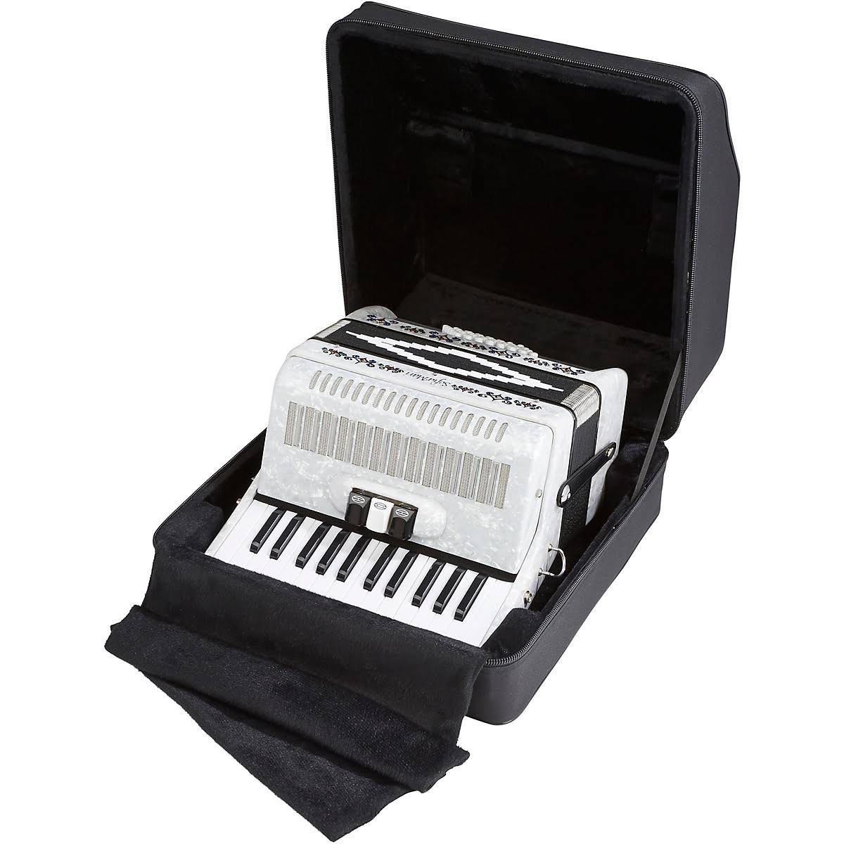 SofiaMari Sm-2648, 26 Piano 48 Bass Accordion White Pearl