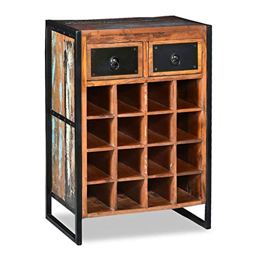 Wine Rack for 16 Bottles Solid , Wood,This bar cabinet is made of , wood, which is solid, durable and beautiful, and has the characteristics of different woods like teak, mango wood, acacia, etc. Ever