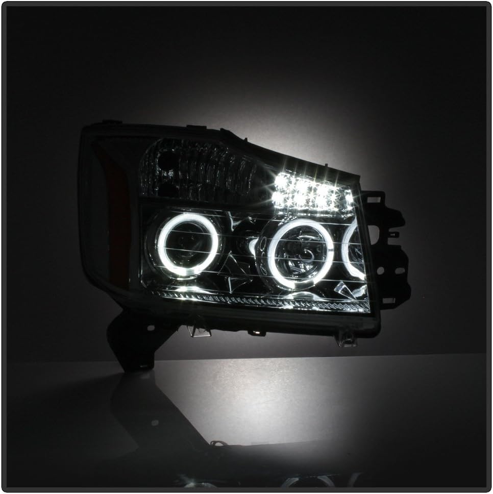 ACANII - For 2004-2015 Nissan Titan 04-07 Armada LED Dual Halo Headlights Headlamps Driver + Passenger Side