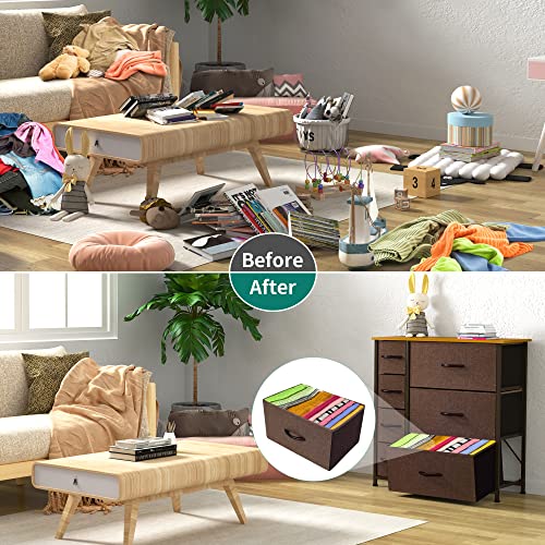 YITAHOME Dresser with 7 Drawers & 5 Drawer Dresser - Fabric Storage Tower, Organizer Unit for Bedroom, Living Room, Hallway, Closets & Nursery - Sturdy Steel Frame, Wooden Top & Easy Pull Fabric Bins