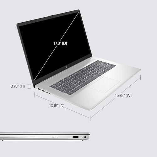 HP 17 Laptop, 17.3" HD+ Touchscreen Display, 16GB RAM, 1TB SSD, Intel Pentium Silver N5030 Processor, Webcam, Numeric Keypad, Long Battery Life, Windows 11 Home, XOZON Accessories, Silver