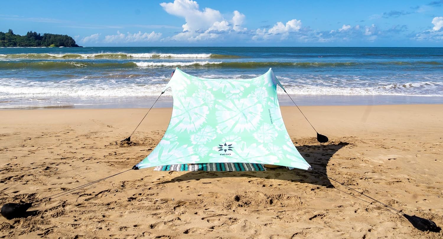 Neso Tents Beach Tent with Sand Anchor, Portable Canopy Sunshade - 7' x 7' - Patented Reinforced Corners