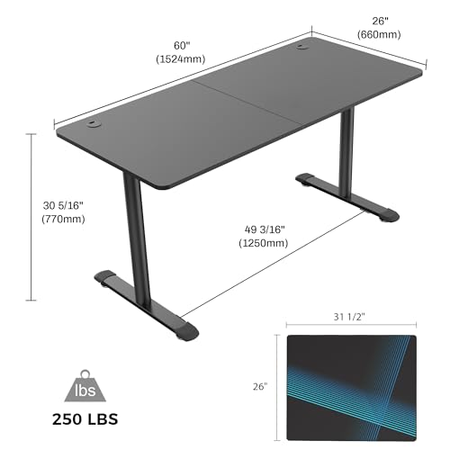 It's_Organized Gaming Desk, 47 Inches Gaming Computer Desk PC Gaming Table Gamer Desk Laptop Workstation,Free Mouse Pad for Home Office Gaming,Black