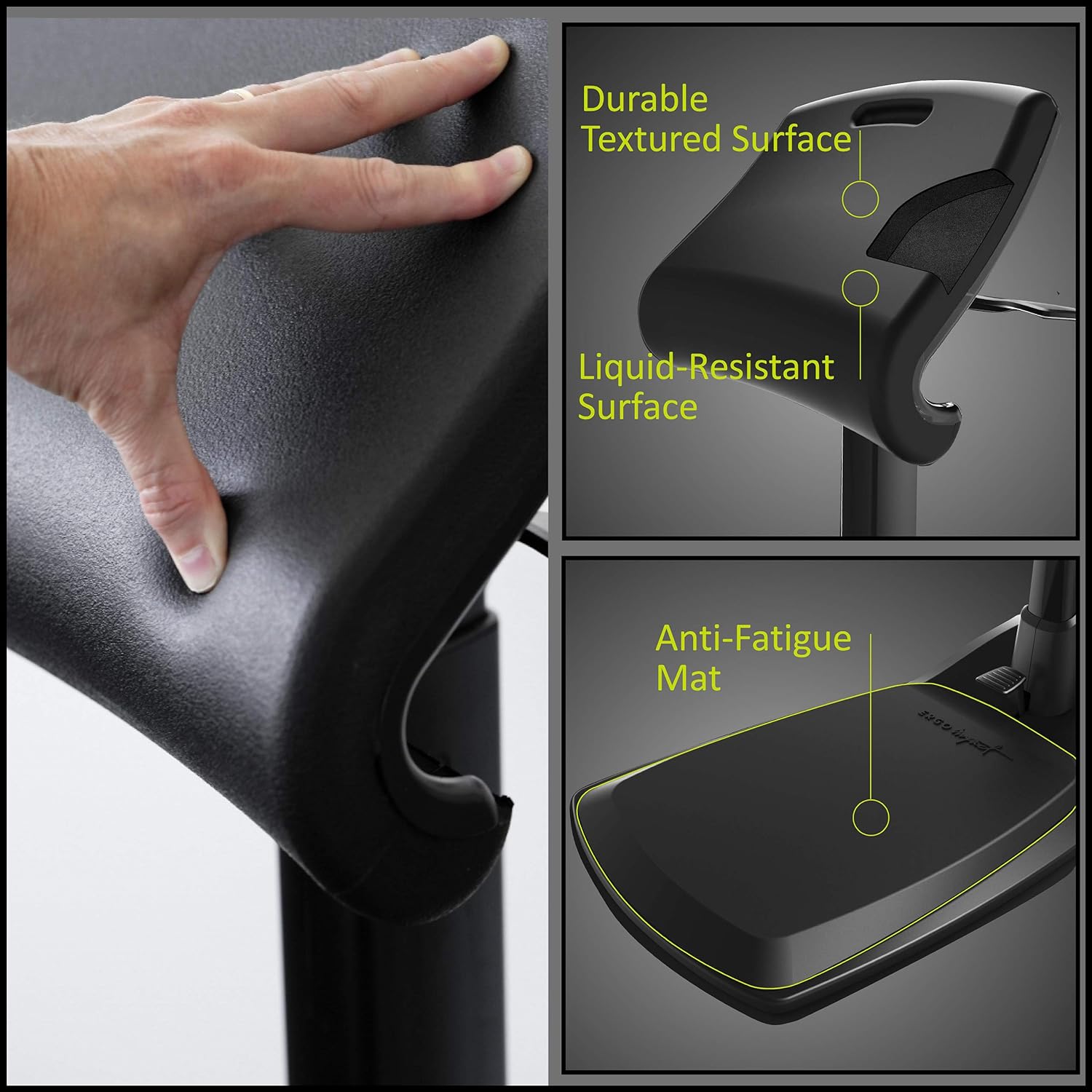 Best Standing Desk Chair for Leaning and Posture LeanRite Elite Ergonomic Back Pain Relief Includes Anti Fatigue mat (includes Xtra seat-cushion))