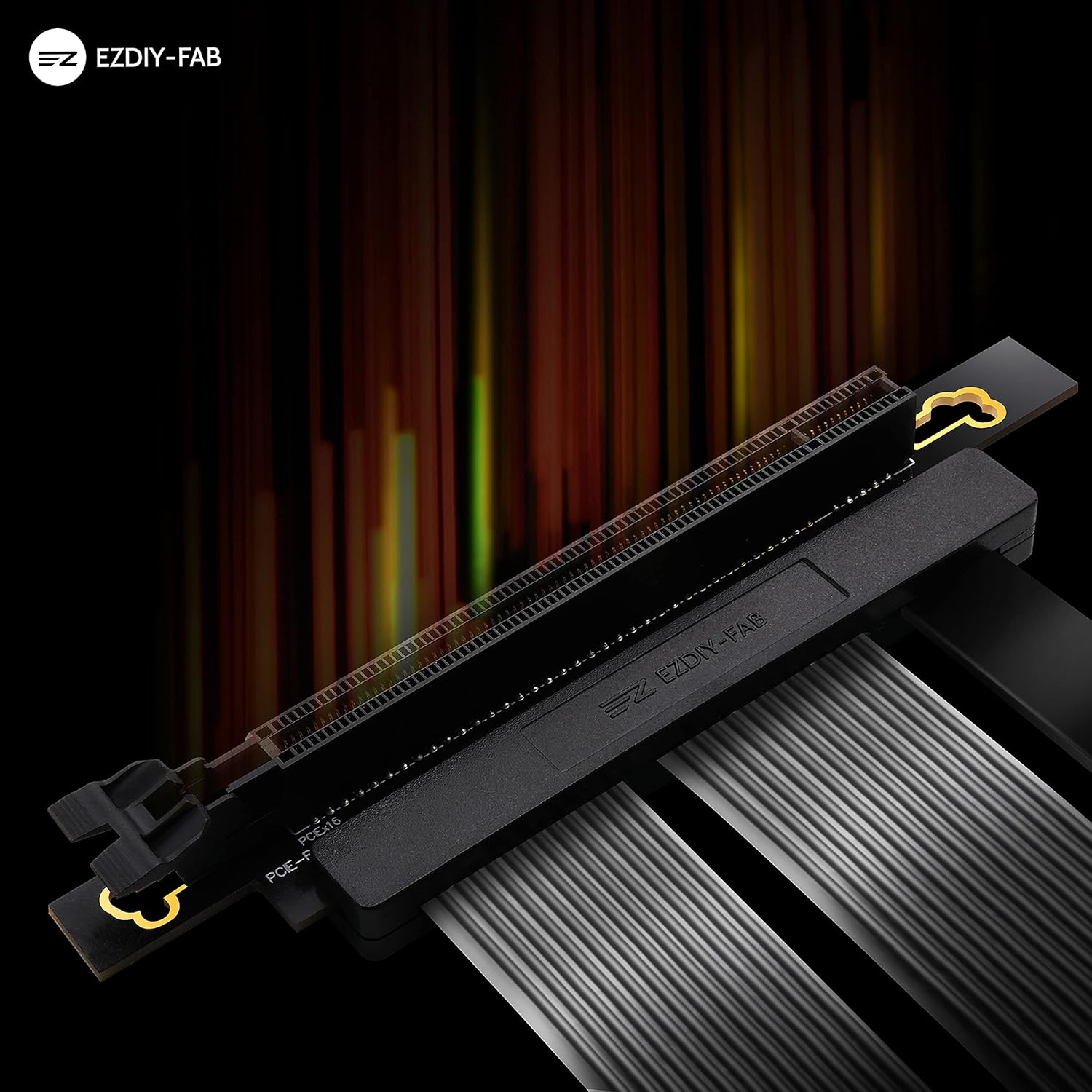 EZDIY-FAB [20cm] PCIE 4.0 16x Extreme High Speed Riser Cable PCI Express Port GPU Extension Card-Right Angle Connector Pack of 2