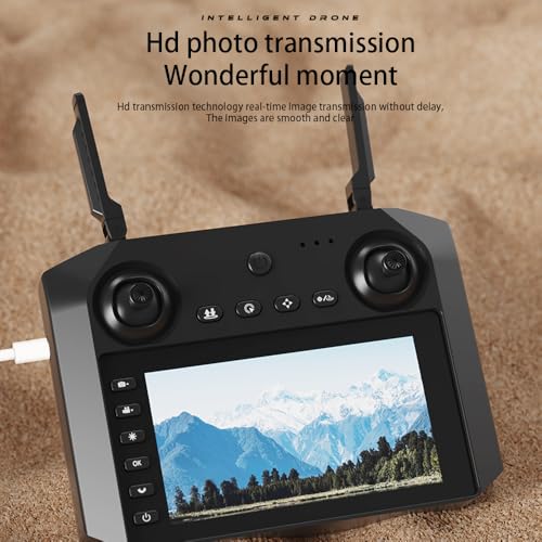 Drone For Adult,4.5" Screen,5G Remote Controller With Camera,6K HD Camera FPV Live Video,Altitude Hold Gesture Selfie One Key Take Off Landing 3D Flips Waypoint Fly Drone (2 Batteries)