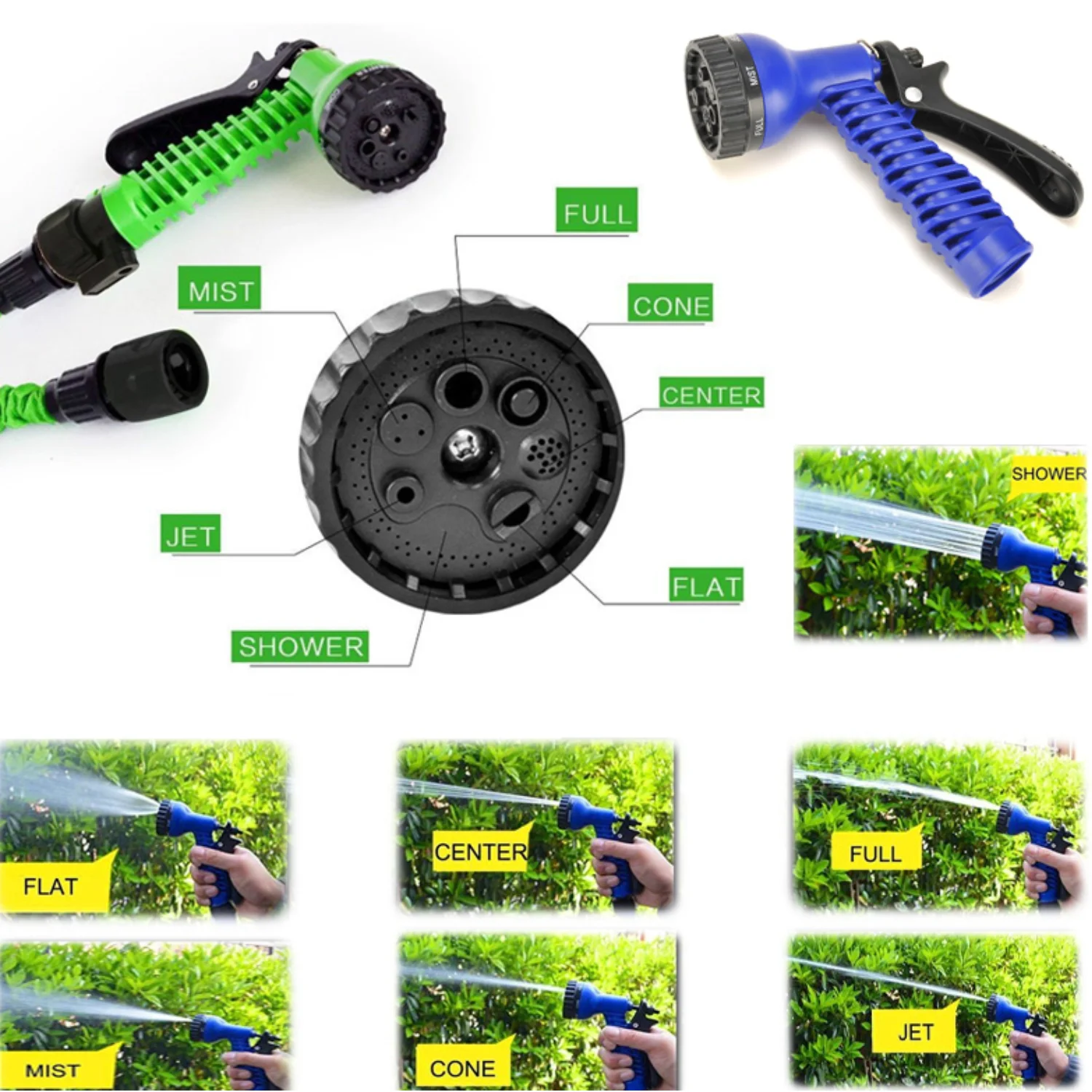 AmazingForLess Expanding Flexible Water Hose Garden Hose - (100ft) Water Garden Hose with 7 Setting-Spray Nozzle - Curated Treasures Market