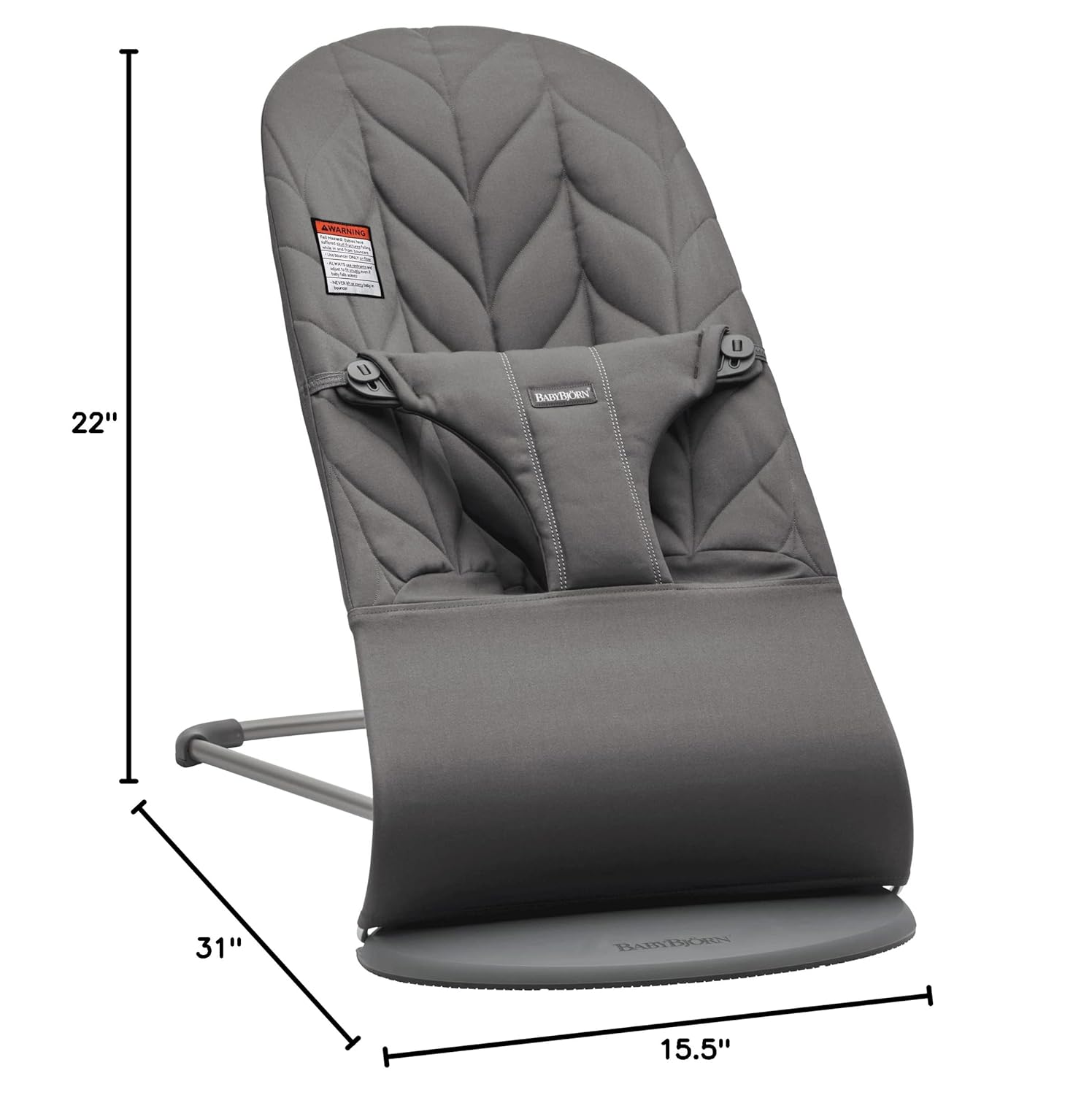 BabyBjörn Bouncer Bliss, Cotton, Petal Quilt, Anthracite