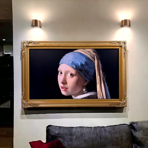TV frame for Samsung The Frame TV, for 55 and 65 inch TVS. Light Gold Finish (not for use with other models) Handmade wood ornate TV Frame